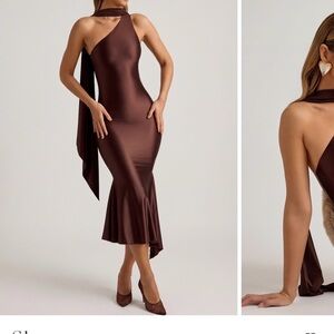 Oh Polly Chocolate Asymmetrical Dress